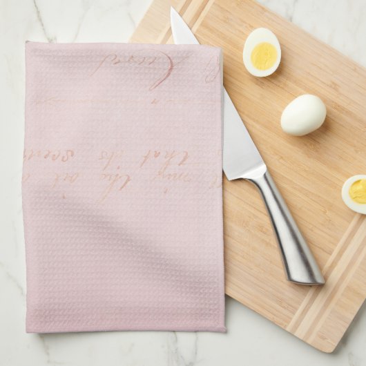 ヴィンテージのばら色の花の台所タオルのぼろぼろの上品 キッチンタオル (四つ折り)