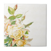 ヴィンテージのばら色の花の花柄パターン タイル (正面)