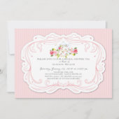 ヴィンテージのばら色の花嫁の茶パーティの招待状 招待状 (正面)