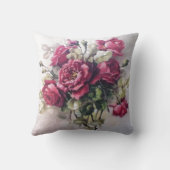 ヴィンテージのばら色の花束 クッション (裏面)