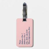 ヴィンテージのばら色の荷物のラベル ラゲッジタグ (裏面縦)