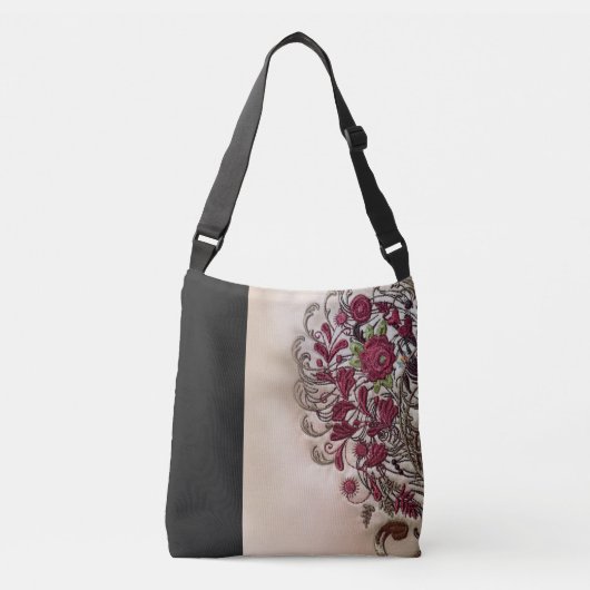 ヴィンテージのばら色の遺体袋(媒体) クロスボディバッグ (正面)
