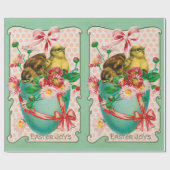 ヴィンテージのひなと復活祭復活祭の挨拶 ラッピングペーパー (フラット)