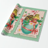 ヴィンテージのひなと復活祭復活祭の挨拶 ラッピングペーパー (アンロールド)