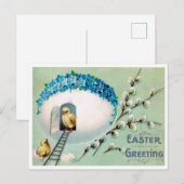 ヴィンテージのひな復活祭の挨拶 ポストカード (正面/裏面)