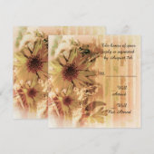 ヴィンテージのひまわりウェディング返信カード 招待状 (正面/裏面)