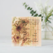 ヴィンテージのひまわりウェディング返信カード 招待状 (スタンド正面)