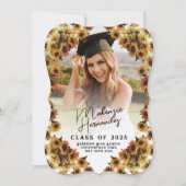 ヴィンテージのひまわり卒業発表 招待状 (正面)