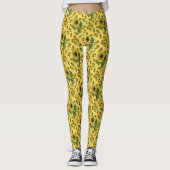 ヴィンテージのひまわり柄 レギンス (正面)