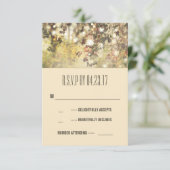 ヴィンテージのひもはRSVPカードを結婚する枝をつけます 出欠カード (スタンド正面)