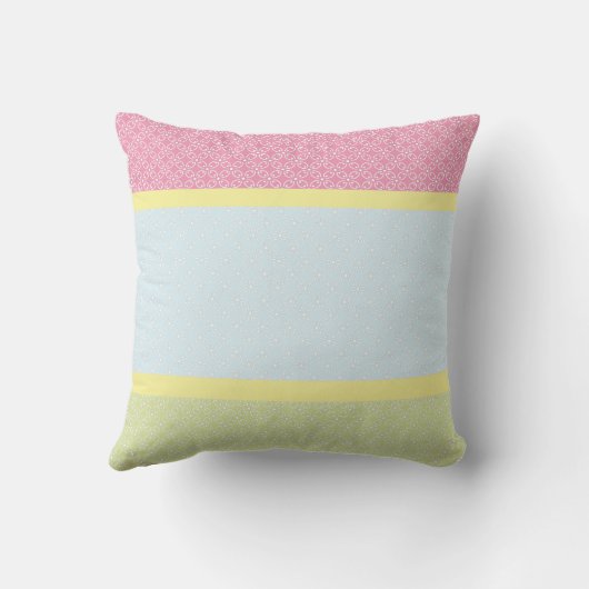 ヴィンテージのひよこおよびピンクのイースターエッグのカスタムメッセージ クッション (裏面)