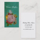 ヴィンテージのぼろぼろのサロンのドライヤーの椅子のばら色のスタイリストカード 名刺 (正面/裏面)