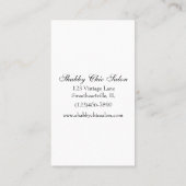 ヴィンテージのぼろぼろのサロンのドライヤーの椅子のばら色のスタイリストカード 名刺 (裏面)