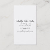 ヴィンテージのぼろぼろのサロンのドライヤーの椅子のばら色のスタイリストカード 名刺 (裏面)