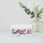 ヴィンテージのぼろぼろのシックなバラの名刺 名刺 (スタンド正面)