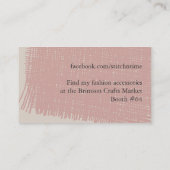 ヴィンテージのぼろぼろのシックなバラの生地の裁縫の裁縫婦 名刺 (裏面)