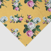 ヴィンテージのぼろぼろのシックなピンクの白いバラパターン 薄葉紙 (詳細)