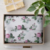 ヴィンテージのぼろぼろのシックなピンクの白いバラパターン 薄葉紙 (ギフト)