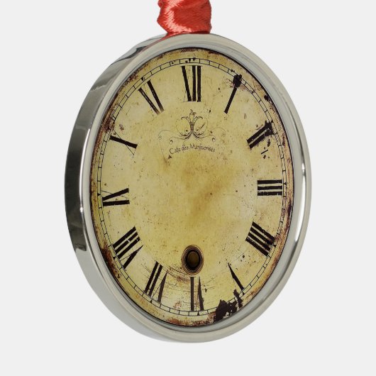 ヴィンテージのぼろぼろのシックな柱時計 メタルオーナメント (右)