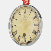 ヴィンテージのぼろぼろのシックな柱時計 メタルオーナメント (左)