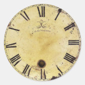 ヴィンテージのぼろぼろのシックな柱時計 ラウンドシール (正面)