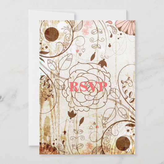 ヴィンテージのぼろぼろのシックな花のBabyShowerの招待 招待状 (裏面)