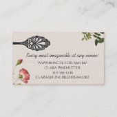 ヴィンテージのぼろぼろのシックなruncibleスプーンのシェフのケータリング 名刺 (裏面)