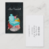 ヴィンテージのぼろぼろのダマスク織のサロンの椅子のスタイリストカード 名刺 (正面/裏面)