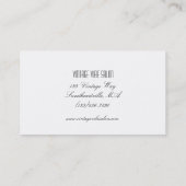 ヴィンテージのぼろぼろのダマスク織のサロンの椅子のスタイリストカード 名刺 (裏面)