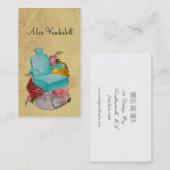 ヴィンテージのぼろぼろのバラのサロンの椅子の美容師カード 名刺 (正面/裏面)