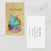 ヴィンテージのぼろぼろのバラのサロンの椅子の美容師カード 名刺 (正面/裏面)