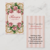 ヴィンテージのぼろぼろのバラの名刺 名刺 (正面/裏面)