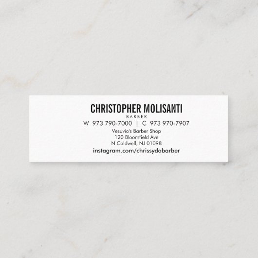 ヴィンテージのまっすぐなかみそり/小型 スキニー名刺 (裏面)