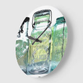 ヴィンテージのまれなリマのオハイオ州のフルーツの瓶の缶詰になる瓶 ラージ壁時計 (傾斜)