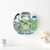 ヴィンテージのまれなリマのオハイオ州のフルーツの瓶の缶詰になる瓶 ラージ壁時計 (ホーム)