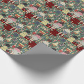 ヴィンテージのまわりにクリスマス飾子A ラッピングペーパー (角)