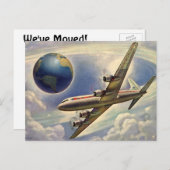 ヴィンテージのまわりに航空機の地及び住所の変更 案内ポストカード (正面/裏面)