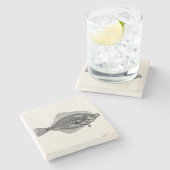 ヴィンテージのもがきの魚の水中競技によってカスタマイズテンプレート ストーンコースター (横)