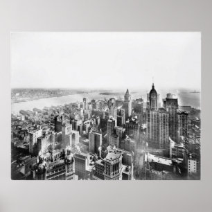 ヴィンテージのより低いマンハッタン超高層ビルPhoto (1913年) ポスター