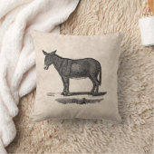 ヴィンテージのろばのイラストレーション- 1800'sろば クッション (ブランケット)