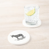 ヴィンテージのろばのイラストレーション- 1800'sろば コースター (側面)