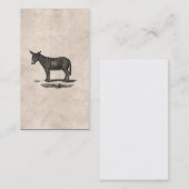 ヴィンテージのろばのイラストレーション- 1800'sろば 名刺 (正面/裏面)