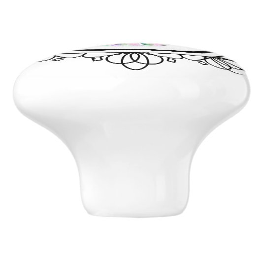 ヴィンテージのアイスクリームのサンデーの陶磁器のノブ セラミックノブ (側面)