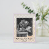 ヴィンテージのアイスクリーム付き少女 ポストカード (スタンド正面)