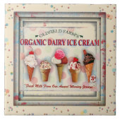ヴィンテージのアイスクリーム店の印のセラミックタイル タイル (正面)
