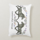 ヴィンテージのアイスランド人の馬 アクセントクッション (裏面(縦))