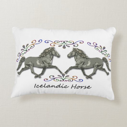 ヴィンテージのアイスランド人の馬 アクセントクッション (裏面)
