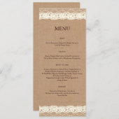 ヴィンテージのアイボリーのレース及び媒体のバーラップメニュー メニュー (正面/裏面)