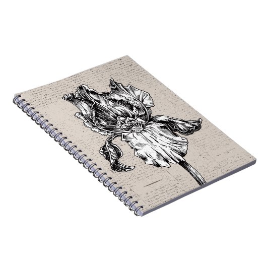 ヴィンテージのアイリススケッチ ノートブック (右側)