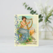 ヴィンテージのアイルランドのハープの郵便はがき ポストカード (スタンド正面)